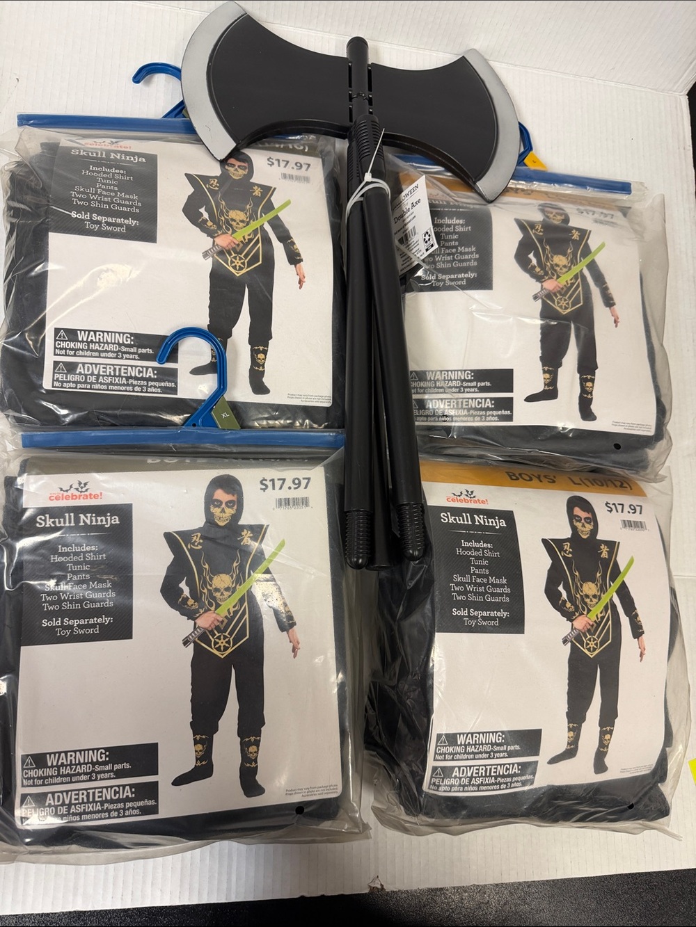 4 Skull Ninja Costume for Kids - Black by Celebrate It